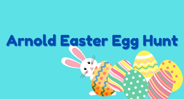 cartoon rabbit and Easter eggs: Arnold Easter Egg Hunt